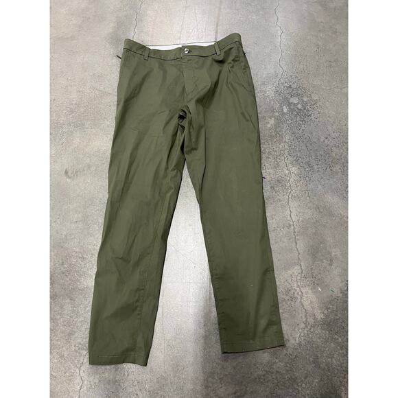 Birddogs Men's Size 34x30 Green Cotton Twill Slim Straight Leg Khaki Pants - Picture 1 of 4